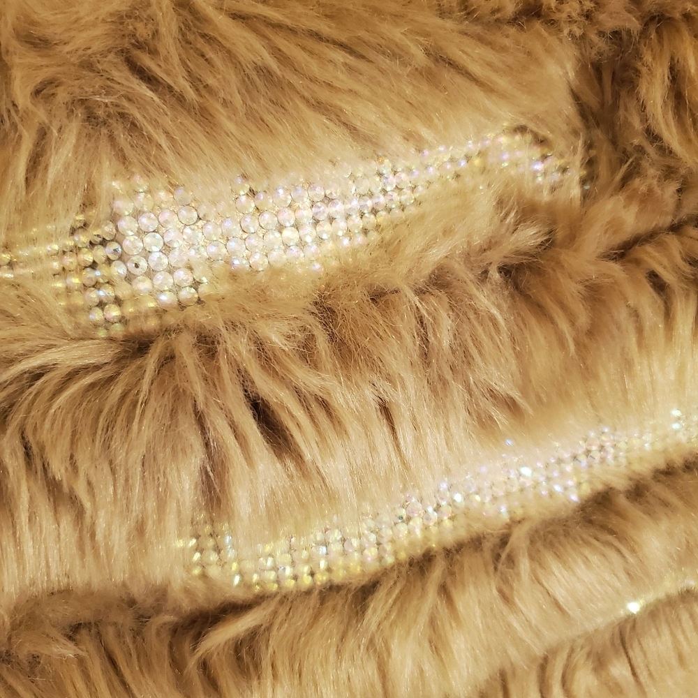 FAUX Fur + Rhinestone Coat - Picture 6 of 6